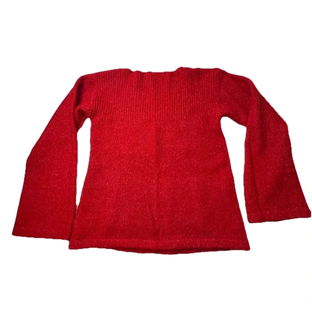 Michael Kors Mottled Red Front Kangaroo Pocket Sweater Women's Small